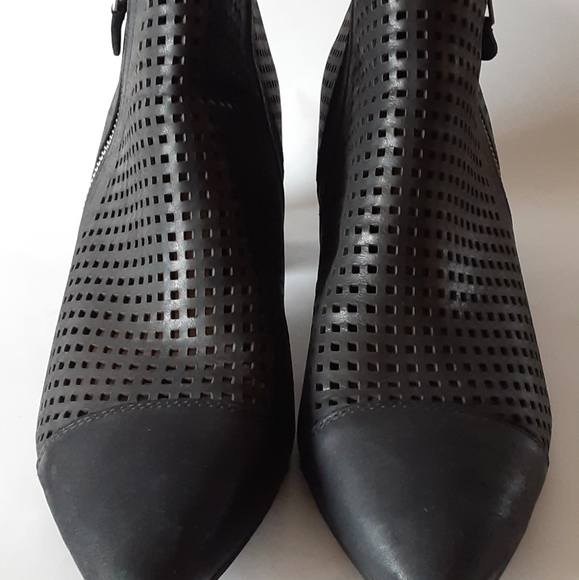 Lucky Brand black perforated leather booties - Picture 4 of 9
